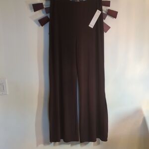 Wide-Leg Palazzo Pants in Dark Brown